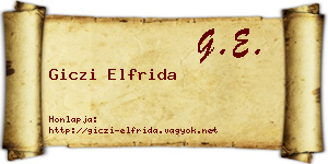 Giczi Elfrida névjegykártya